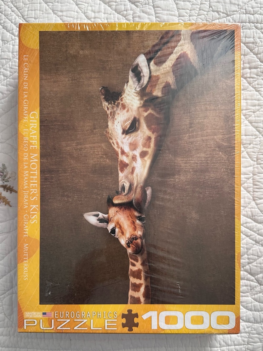New~ Eurographics Giraffe Mother's Kiss 1000-Piece Puzzle